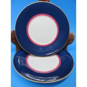Mikasa LAD05 Fine China Grandeur Blue Set Of Two 6" Saucer Plates GUC